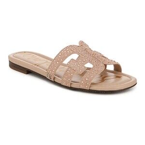 Sam Edelman Beige Embellished Slide Sandals